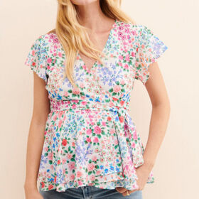 Wholesale Maternity print Wrap Blouse maternity wear tops pregnant clothing pregnant mother maternity t shirt