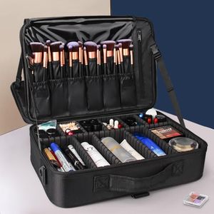 Hot sale Women Large Capacity Organizer Nail Brush Holder PU Leather Travel Toiletry Make Up Cases Cosmetic Bag