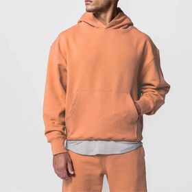 Men's french terry drop shoulder hoodies custom puff printed oversize pullover hooded sweatshirts heavy weight hoodie