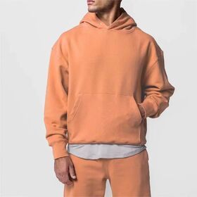 Men's french terry drop shoulder hoodies custom puff printed oversize pullover hooded sweatshirts heavy weight hoodie