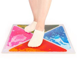 Sensory Kids Play Mat Mix Color Liquid Floor Tile Anti Slip PVC Children Playground Color Changing Interactive Educational Toy