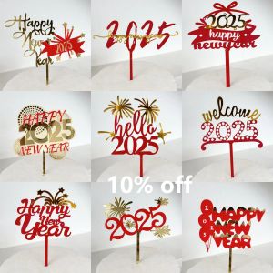 2025 New Arrival Happy New Year Cake Topper Birthday Christmas Graduation Halloween Easter Party Decorative Supplies