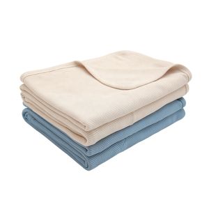 New Arrival Winter Double Layer Waffle Fabric Blanket Floral Print Solid Color for Newborn Infant Baby's Bedding Warm Cozy