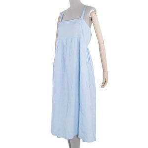 XingNuo Custom Women Elegant Floral Digital Printing Garment Dyed Organic Pure Cotton Halter Long Dress Linen