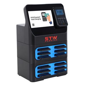 12 Slots 10.1 inch screen Stackable Share Power Bank portable charger rent Rental Station Mobile Phone Sharing Powerbank