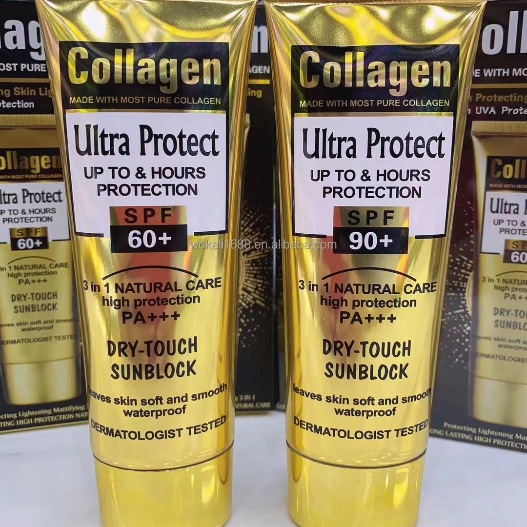 Herbal Pure Natural Fruits Extrac Wokali 100ML COLLAGEN SPF90+++AFTER MAKEUP Sunblock Cream of  HIGH UVA/UVB Protection