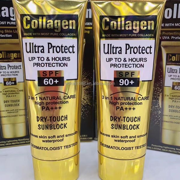 Herbal Pure Natural Fruits Extrac Wokali 100ML COLLAGEN SPF90+++AFTER MAKEUP Sunblock Cream of  HIGH UVA/UVB Protection