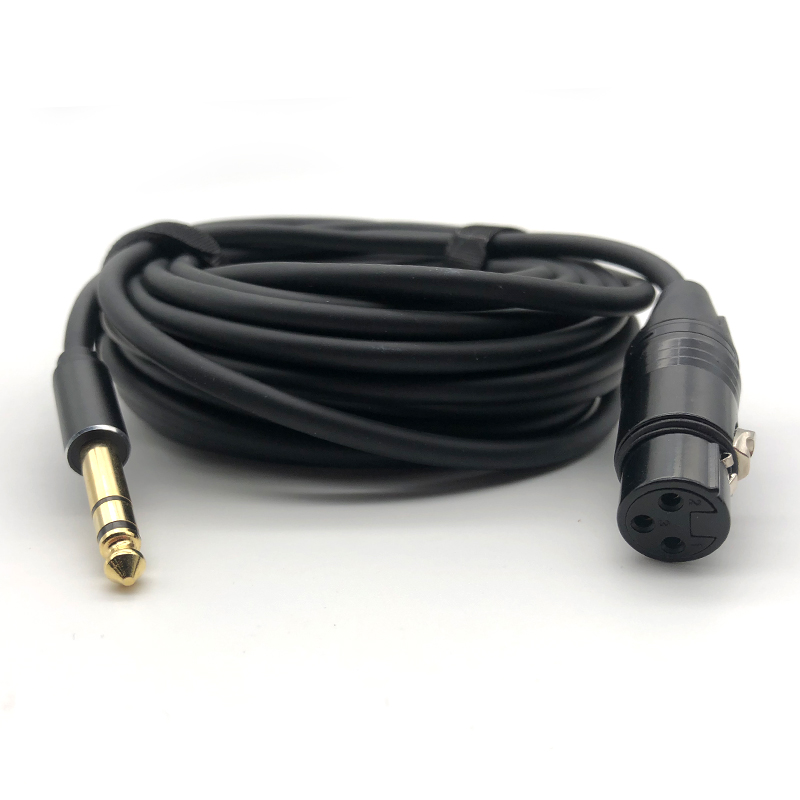 Factory Customized Logo 3-Pin External XLR to Jack 6.35mm TRS External Microphone Cable Audio Instrument Cable