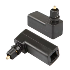 90 Degree Digital Optical Audio Cable adapter Male to Female Right Angle 360 Degree Rotates for Toslink Optical Cable Converter
