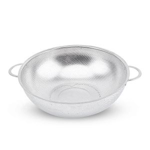 13.4 inch Stainless Steel Mini Punching Colander Household Kitchen Food Strainers Fruit Vegetable Washing Basket Drainer