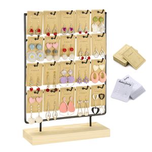 Iron Jewelry Rack Earrings Storage Rack Cardboard Display Hanging Rack Bracelet Solid Wood Jewelry Display Stand