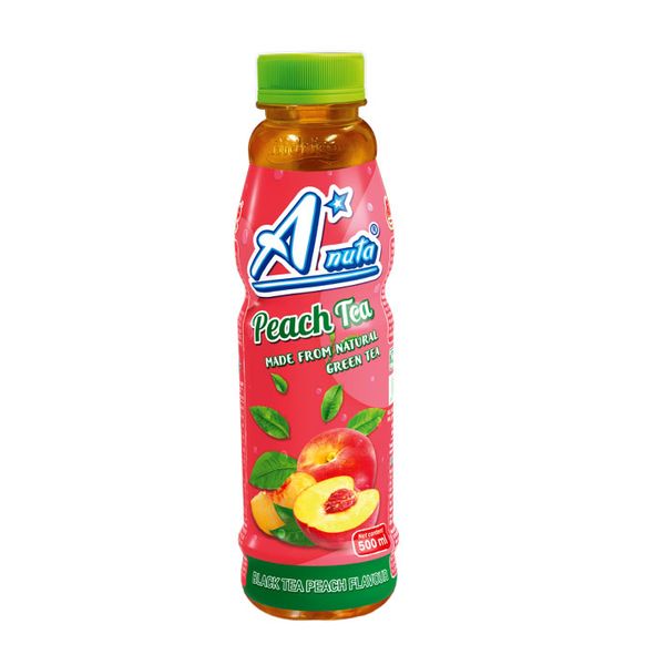 Hot Selling 2024 A*nuta Brand Peach Tea Drink Beverage Pet Bottles 500ml Iso Haccp Halal cGMP Black Tea Wholesale From Vietnam