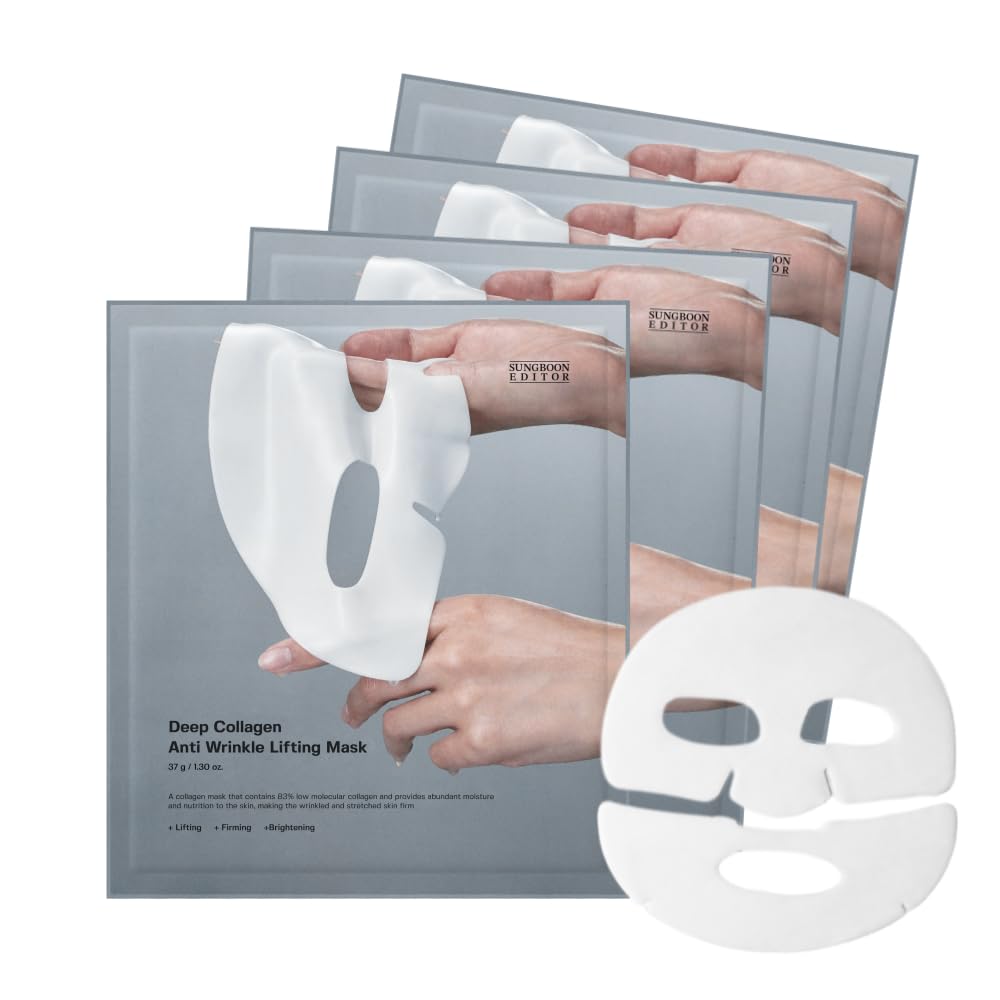 Shinning Star Co., Limited New Arrival Hot Selling Korean Skincare Product Wholesale Sungboon Editor Deep Collagen anti-wrinkle Lifting Mask 37g*4ea