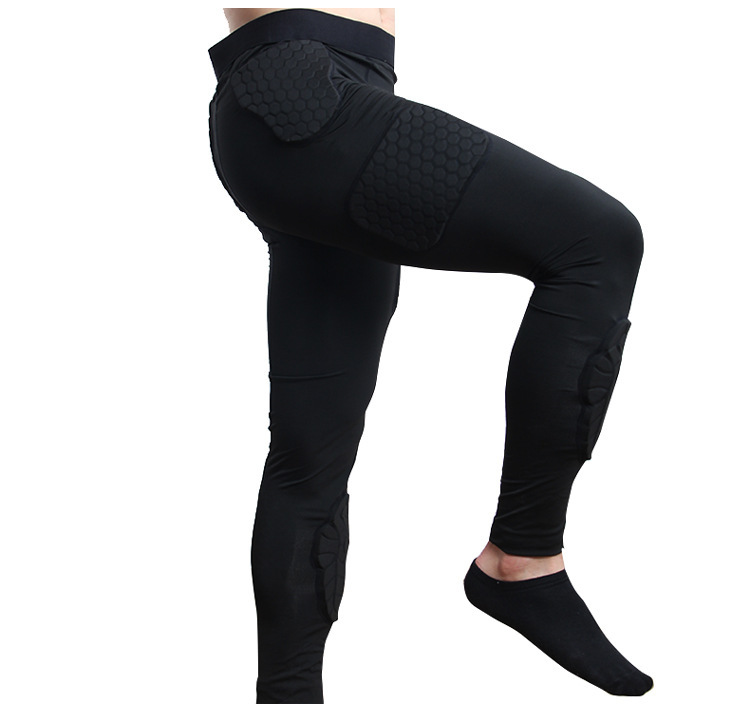Soccer Basketball Paintball Hockey Mens Padded Compression Pants Football Athletic Leggings Protective Padded Girdles Pant