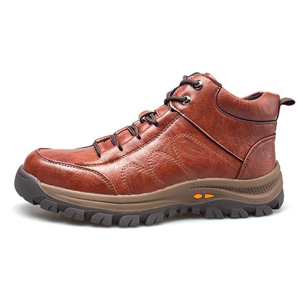 Anti-smashing Construction Worker Leather Safety Boots Rubber Sole Protective Footwear Steel Toe Safety Shoes Men Work Boots