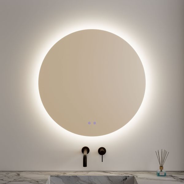 Supplier Anti Fog 32 Inch Wall Mounted Backlit Silver Smart Lighted Vanity With Lights Silver Round Bathroom Led Mirror