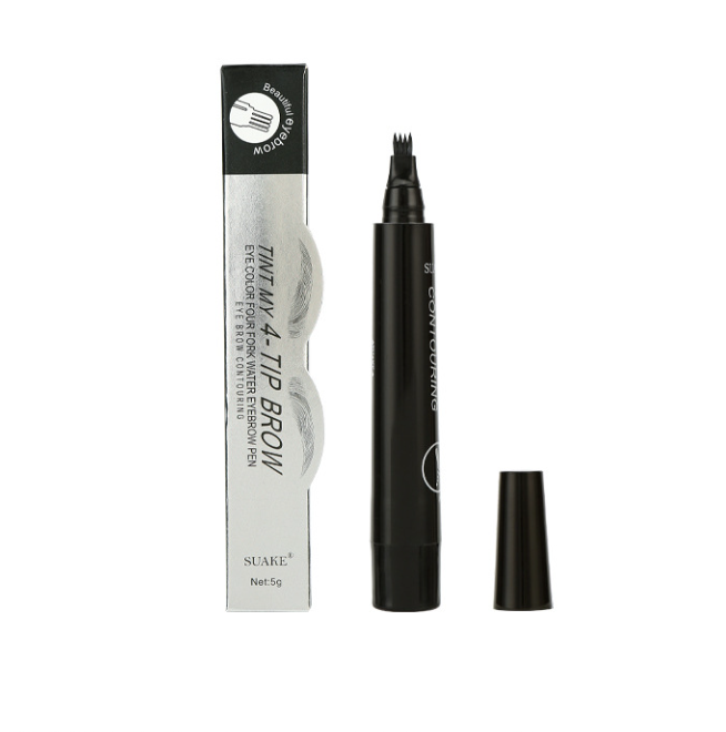 Jiaozuo City Juxin Ding Trading Co., Ltd. Cross border popular hot sales waterproof eyebrow pencil dark brown eyebrow pencil four-forked water eyebrow pencil