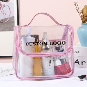Clear PVC Cosmetic Make up Transparent for Travel Toiletry Personalized Logo Waterproof Package Zipper Bag