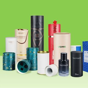 Customized Wholesale Biodegradable Cylinder Product Packaging Paper Tube Eco-friendly Perfume Bottle Packaging Paper Can