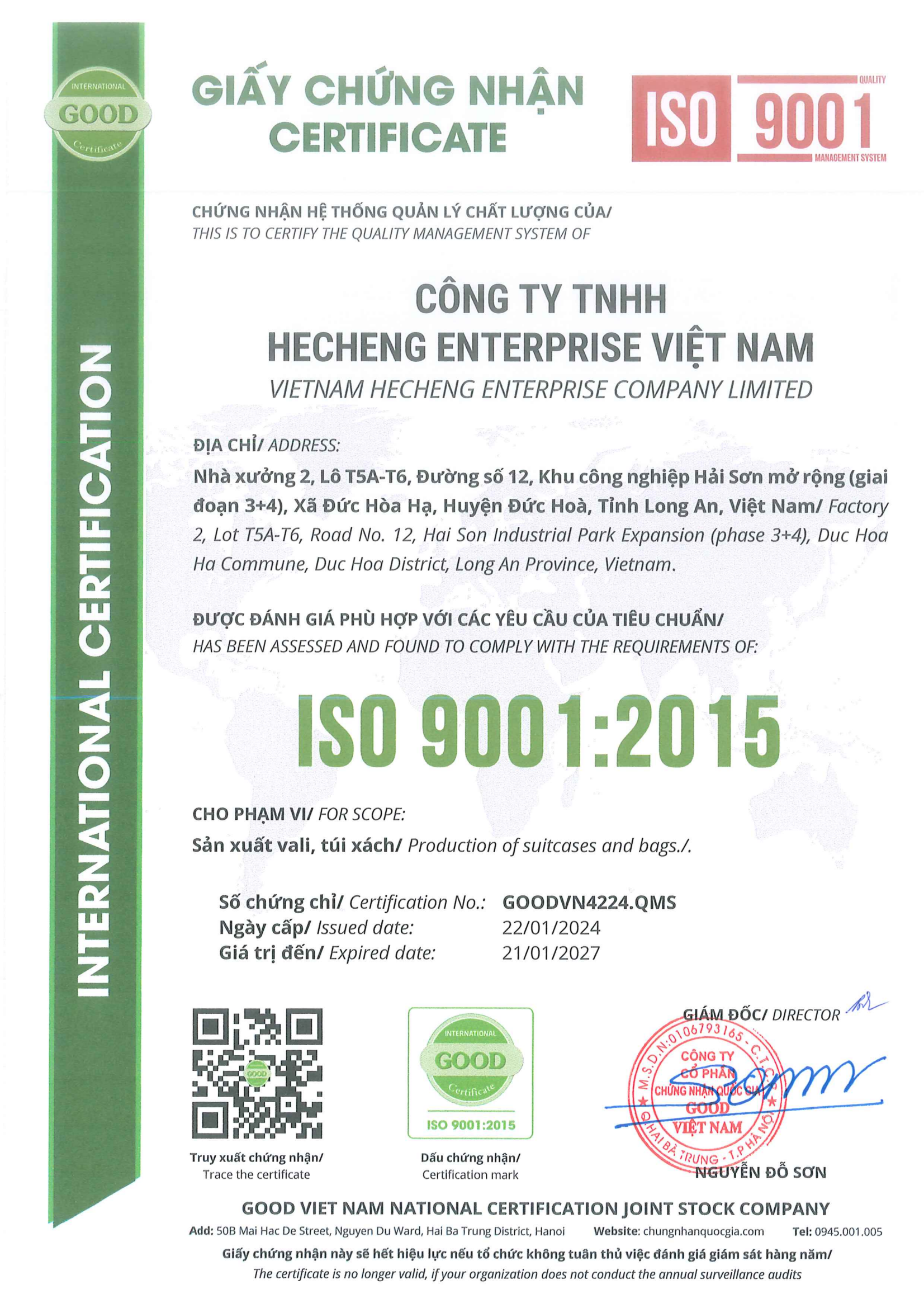 Vietnam Hecheng Enterprise Company Limited Handbags