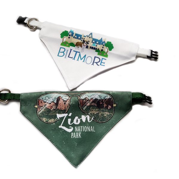 OEM Custom Printed Pet Apparel Scarf Bulk Eco-friendly Adjustable Dog Bandana Dog Accessories
