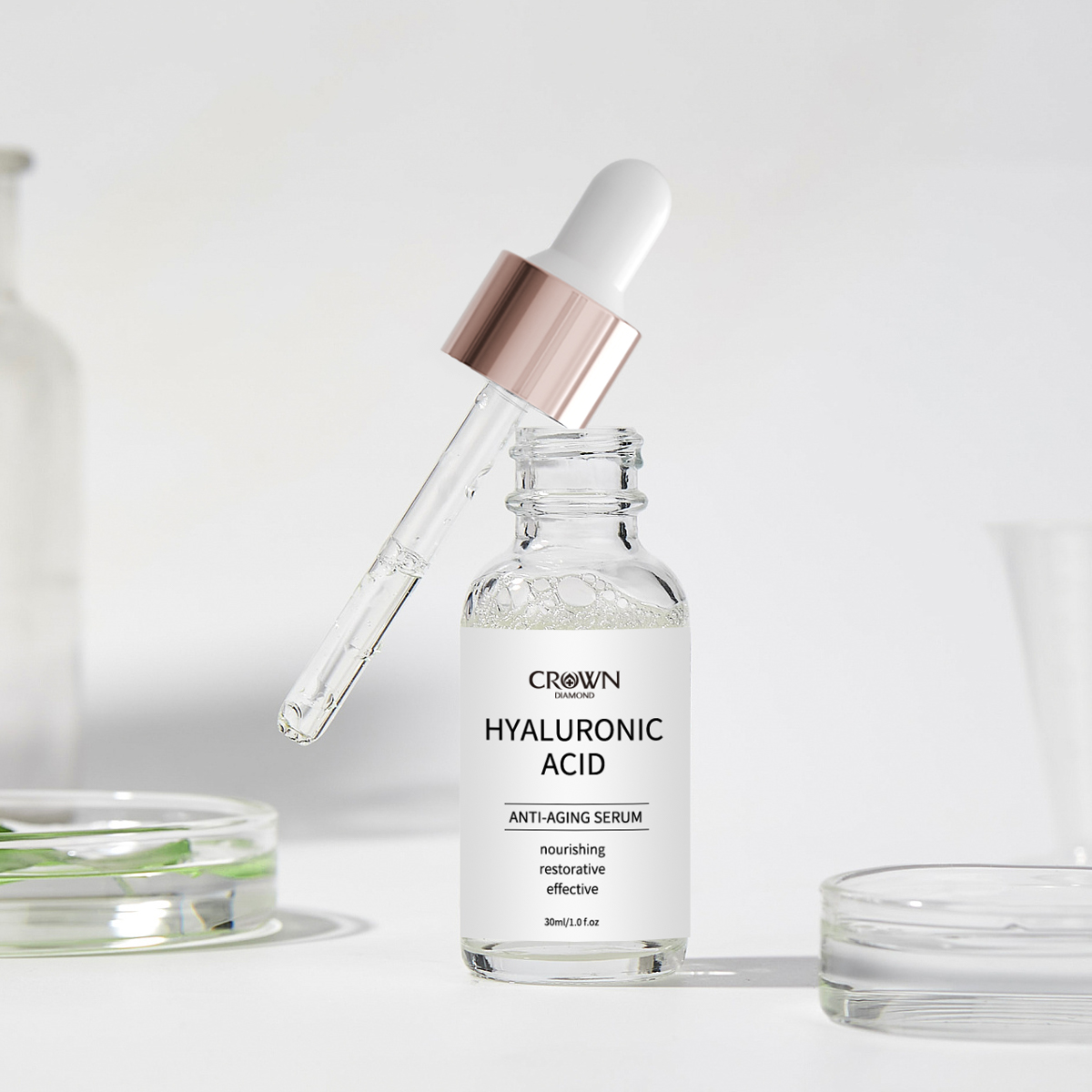 Private Label Ageless Facial Essence Moisturizing Repair Whitening Anti Wrinkle Aging Hyaluronic Acid Face Skin Care Serum