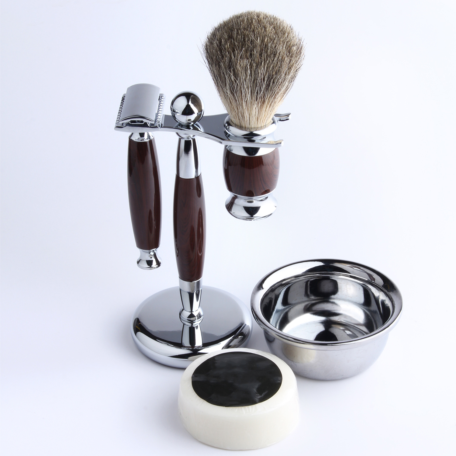 Traders collection Men's Shaving Brush 5 Pieces Set Shaving Brush Men's Beard Brush Suit