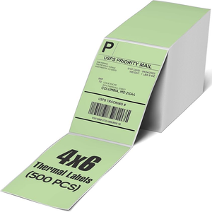 4" x 6" White Direct Thermal Paper Address Shipping Thermal Printer Compatible Fan Fold 4x6 shipping Label