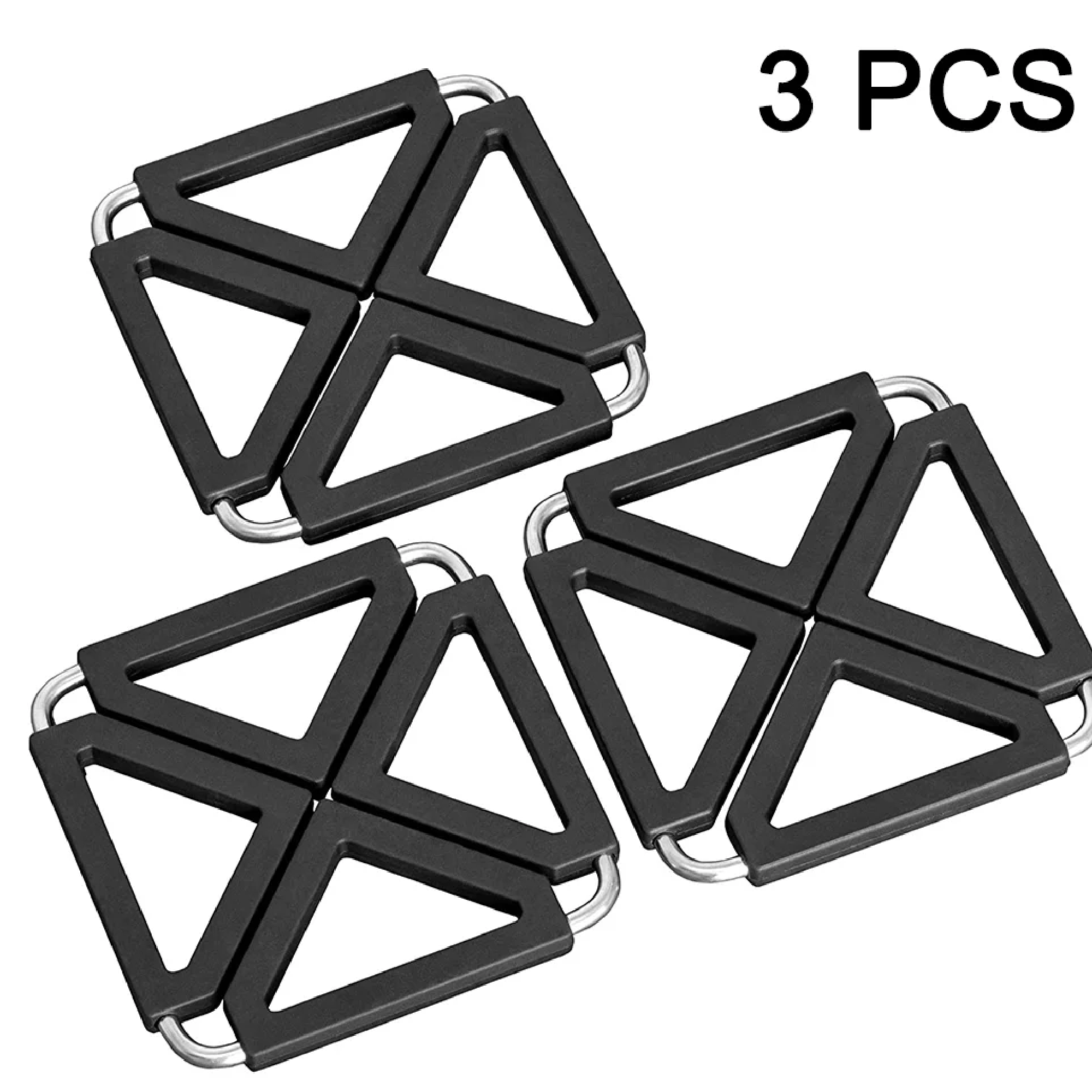 YELLOW ARTS WORK 3 pc Non Slip Square Shape Indian Metal Trivets Brass Finished Handmade Square Round Trivet for Kitchen Table Dinning Table
