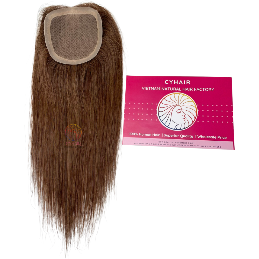 Cyhair Vietnamese Hair Factory Swiss Silk Top Human Hair Toppers for Women Women's Toupee Half Wigs Hair Pieces with Silk Base Hair Topper & Toupee