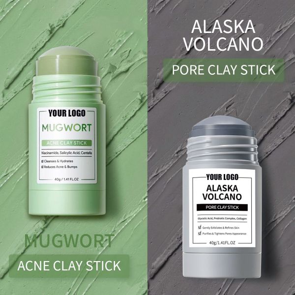 Deep Pore Cleansing Facial Mud Clay Mask Face Brighten Whitening Sea Pink Mud Face Mask Stick
