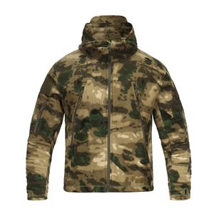 Hot Selling Tactical Men's Green Fleece Jacket Outdoor Sports Hoodie Hiking Cold Proof Coat