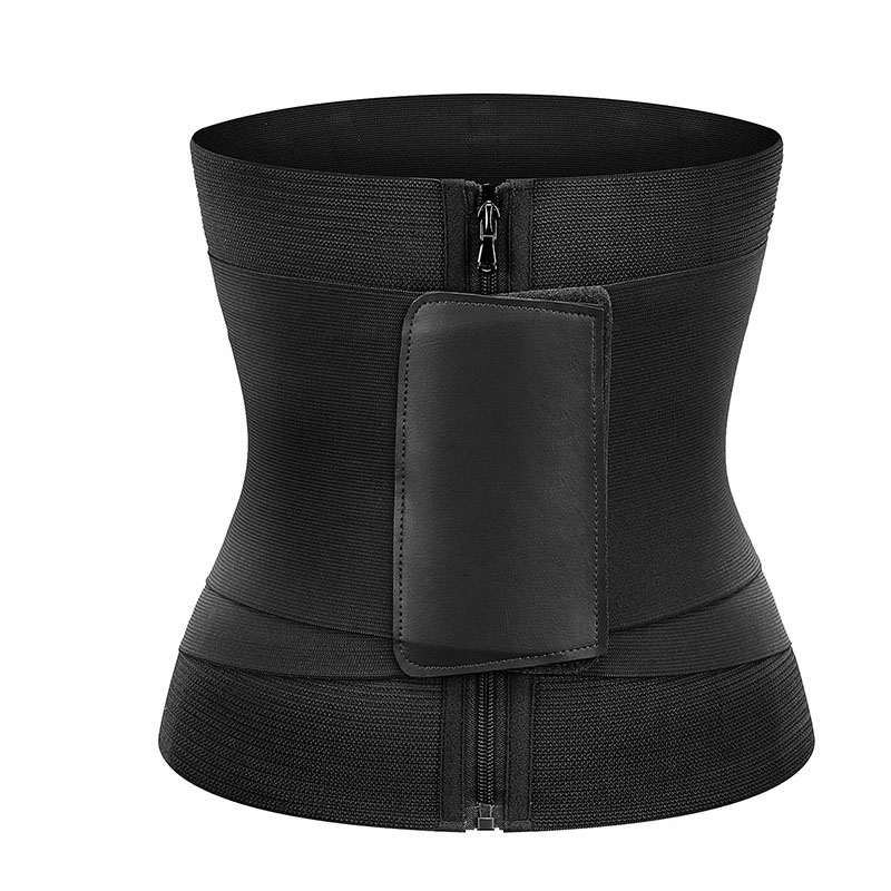 Yiwu Jingyi Commodity Co., Ltd. Zipper Shapewear wholesale Women Band Sliming Belly Stomach Support Waist Belt Trimmer bandage body tummy wrap trainer