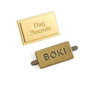 Bag Accessories Custom Handbag Hardware Engraved Metal Brand Logo Plate Tags, High Quality Custom Metal Logo Labels for Handbags