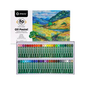 Artecho 50 colors thin crayon 8x60mm Vibrant Colors Funny Cute Non Toxic Safe Smooth Oil pastel set for paint set
