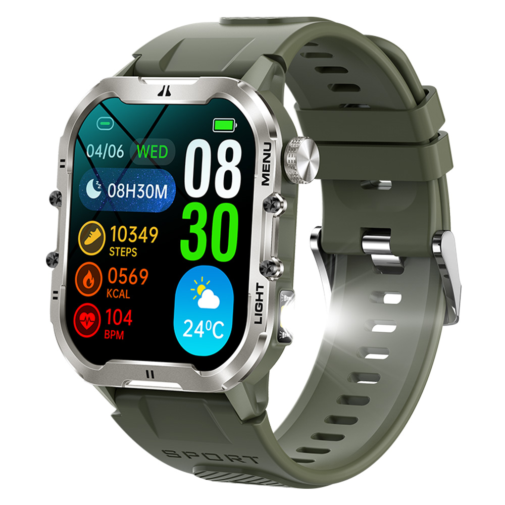 Men T26 Smartwatch 1.96 Inch IP68 Waterproof Outdoor Sport BT Call Health Monitoring Heart Rate Tracker Remote Control