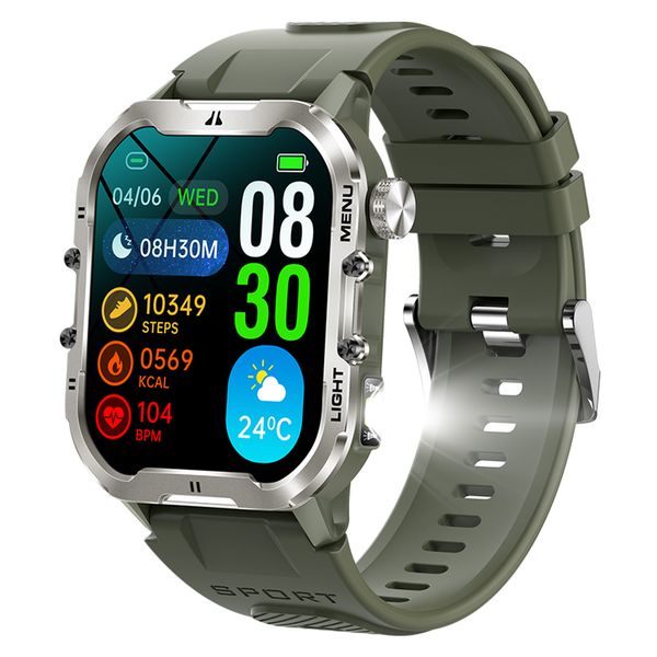 Men T26 Smartwatch 1.96 Inch IP68 Waterproof Outdoor Sport BT Call Health Monitoring Heart Rate Tracker Remote Control