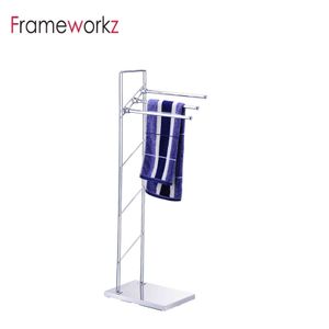 3 Bars Bathroom Towel Holder Metal Standing Towel Holder Racks Bar Set