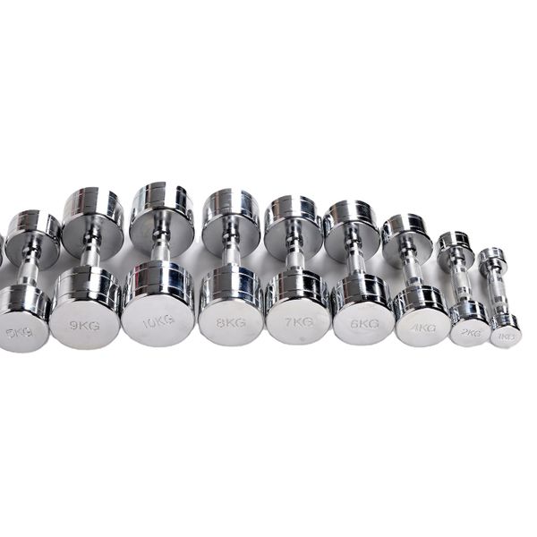 1kg-10kg Weight Lifting Gym Fitness Exercise Strength Training Steel Chrome Dumbbell Set