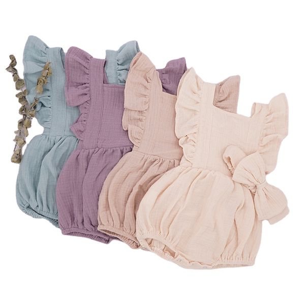 Hongbo customized multicolor muslin baby clothes cute baby bubble rompers girl bodysuits for newborns