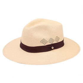 High Quality Summer Women'S Unisex Bulk Cowboy Fedora Panama Wide Brim Sun Surf Beach Paper Straw Hat With Logo