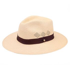 High Quality Summer Women'S Unisex Bulk Cowboy Fedora Panama Wide Brim Sun Surf Beach Paper Straw Hat With Logo