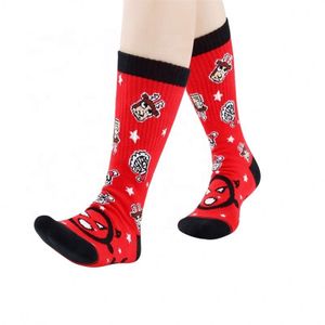 New Designs Fantasy Hilarious Face Combed Cotton Knee High Men Socks Gift