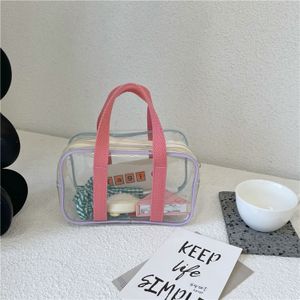 Beach Swimming Waterproof Storage Bathroom Transparent Large Capacity Portable Travel Bathing Pink Simple Wash Handbag