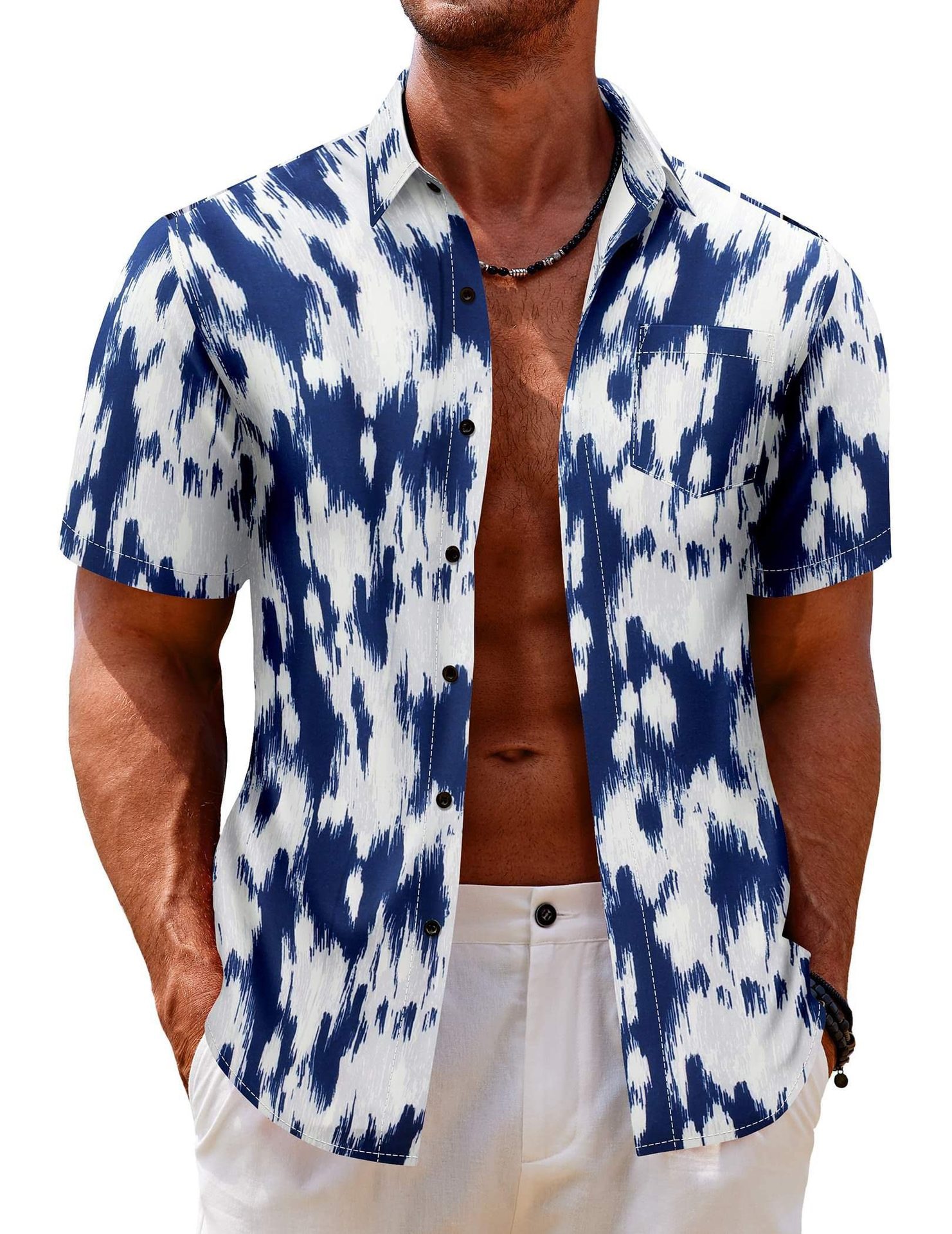 custom print Summer shirt custom print holiday wear digital printing floral hawaii shirts for men short sleeves