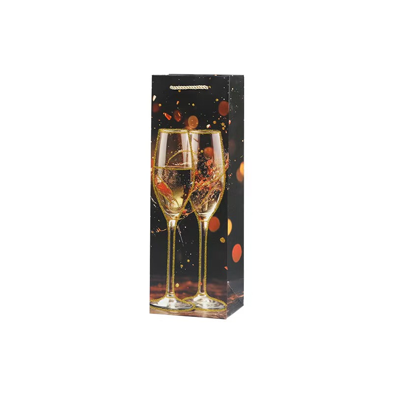 Wholesale Paper Wine Bottle Bags, Champagne Bottle Paper Gift Bag For Liquor