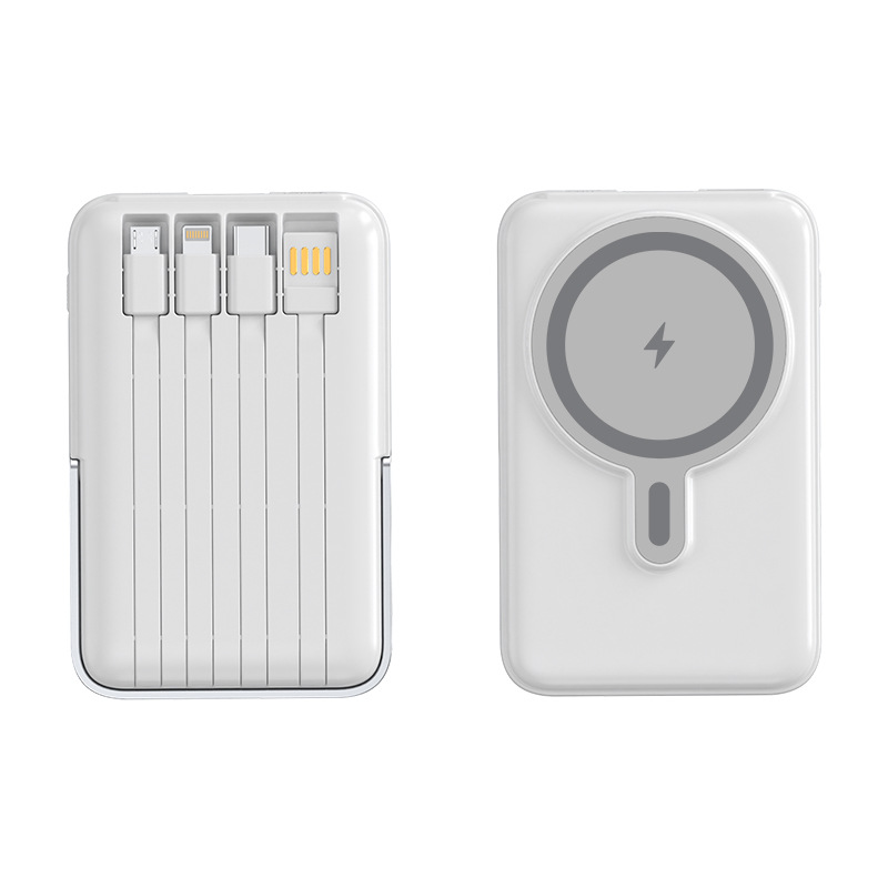 Anhui Chuangyouhui Intelligent Technology Co., Ltd. Ultra-Thin 10000mAh Mini Portable Power Station Gradient Color Self-Belt High Capacity Fast Charging USB Type-C Micro-USB ABS