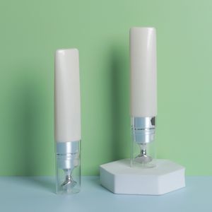 Custom Color Screen Printing Creamy White 30 ml Plastic Beauty Packaging Soft Face Eye BB Cream Tube with Massage Metal Head