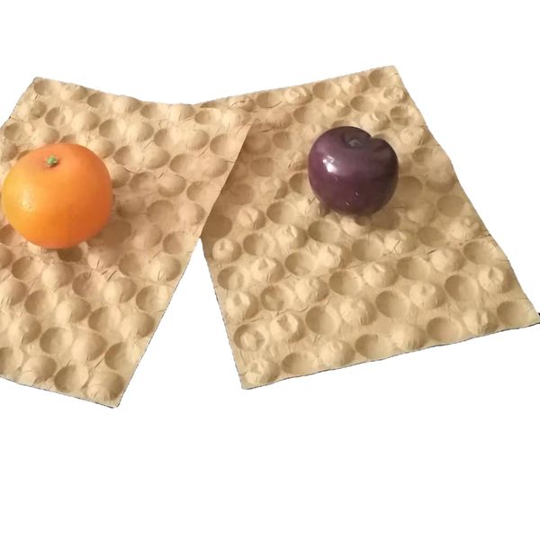 Cushioning Paper Tray Kraft 41x33cm Molded Pulp Packaging Tray for Fruit Supplier