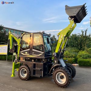 Yaweh Cheapest Earth-moving Machinery Mini Tractor Towable  4x4 agriculture tractor with  Backhoe Loader Excavator for sale